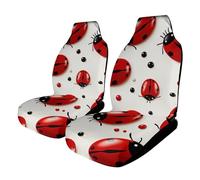 HETVBNS Breathable Car Seat Cover Red Ladybug Car Front Seat Protector with Elastic Band Edge Auto Seats Cushions Cars Interior Accessories Fit SUV Sedan Van Truck 2PCS