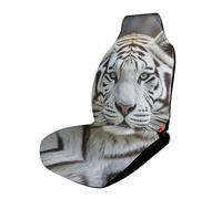 HETVBNS Breathable Car Seat Cover White Tiger Car Front Seat Protector Rubber Band Edge Auto Seat Cushion Interior Accessories for SUV Sedan Truck 1 Piece