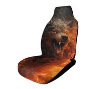 HETVBNS Breathable Car Seat Cover Wild Wolf On Fire Front Seat Protector with Elastic Edge Car Seats Cushions Car Interior Accessories Fits SUV Sedan