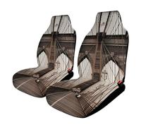 HETVBNS Breathable Car Seat Covers Brooklyn Bridge Photo Car Front Seat Protector Rubber Band Edge Auto Seat Cushion Car Interior Accessories SUV Sedan Van Truck 2pcs