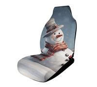HETVBNS Breathable Car Seat Covers Funny Christmas Snowman Car Front Seat Protector Elastic Band Edge Auto Seat Cushion Car Interior Accessories SUV Sedan Van Truck 1PC