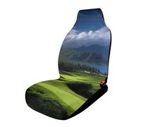 HETVBNS Breathable Car Seat Covers Landscape Hawaii Golf Tropical Car Front Seat Protector Elastic Band Edge Auto Seat Cushion Car Interior Accessories SUV Sedan Van Truck 1PC