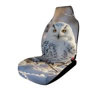 HETVBNS Breathable Car Seat Covers Winter White Owl Car Front Seat Protector Elastic Band Edge Auto Seat Cushion Car Interior Accessories SUV Sedan Van Truck 1PC
