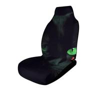 HETVBNS Breathable Cat Black Green Eyes Car Seat Cover Front Car Seat Protector with Elastic Edge Car Seat Pads Car Interior Accessories Fits
