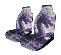 HETVBNS Breathable Dragon Purple Moon Car Seat Cover Front Car Seat Protector with Elastic Edge Car Seat Pads Car Interior Accessories Fits SUV