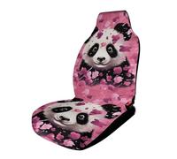 HETVBNS Breathable Panda Pink Cotton Car Seat Cover Front Car Seat Protector with Elastic Edge Car Seat Pads Car Interior Accessories Fits For
