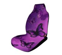 HETVBNS - Breathable Purple Butterfly Car Seat Cover with Elastic Band Edge Car Seat Cover Auto Interior Accessories for SUV Sedan