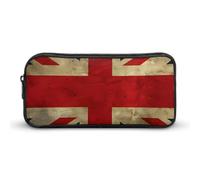 HETVBNS British Flag Pencil Case Large Capacity, Durable Pencil Pouch Portable Small Cosmetic Bag with Metal Zipper, Simple Makeup Pouch Aesthetic Toiletry Bag for Travel Office
