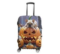 HETVBNS Bulldog Pumpkin Luggage Cover, Elastic Luggage Protector Fits 19-32in Suitcases, Washable & Anti-Scratch Suitcase Cover for Men Women, style, M, Classic