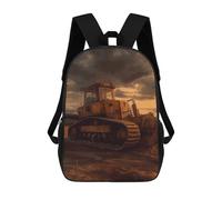 HETVBNS Bulldozer Evening Backpack for Women Men, Durable 600D Polyester Bookbag with Large Capacity, Lightweight 17 Inch Laptop Backpack Minimalism Casual Daypack for Work, Travel