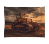 HETVBNS Bulldozer Evening Tapestry Wall Hanging - 60"x80" Aesthetic Tapestries Soft Polyester Wall Art Decor Large Tapestry for Bedroom Living Room Dorm Backdrop, Hanging Kit Included
