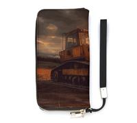 HETVBNS Bulldozer Evening Wallet, Elegant Wristlet Wallet with Multi-Card Slots, PU Leather Long Purse for Women, Men