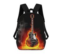 HETVBNS Burning Guitar Backpack for Women Men, Durable 600D Polyester Bookbag with Large Capacity, Lightweight 17 Inch Laptop Backpack Minimalism Casual Daypack for Work, Travel