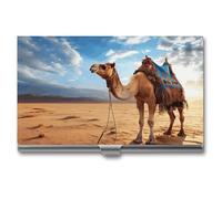 HETVBNS Business Card Holder Metal Business Cards Case Camel Sky Professional Card Organizer Credit Carrier Slim Name Cards Holder ID Case for Men Or Women