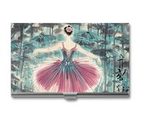 HETVBNS Business Card Holder Metal Business Cards Case Classical Ballet Elegant Ballerina Professional Card Organizer Credit Carrier Slim Name Cards Holder ID Case for Men Or Women, Classical Ballet