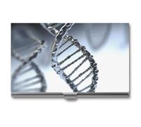 HETVBNS Business Card Holder Metal Business Cards Case DNA Chain Photo Professional Card Organizer Credit Carrier Slim Name Cards Holder ID Case for Men Or Women, DNA Chain Photo, 3.7 × 2.2 × 0.3