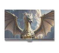 HETVBNS Business Card Holder Metal Business Cards Case Dragon Purple Moon Professional Card Organizer Credit Carrier Slim Name Cards Holder ID Case for Men Or Women, Dragon Purple Moon, 3.7 × 2.2 ×
