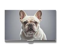 HETVBNS Business Card Holder Metal Business Cards Case French Bulldog Professional Card Organizer Credit Carrier Slim Name Cards Holder ID Case for Men Or Women, French Bulldog, 3.7 × 2.2 × 0.3 Inches