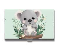 HETVBNS Business Card Holder Metal Business Cards Case Koala Professional Card Organizer Credit Carrier Slim Name Cards Holder ID Case for Men Or Women