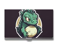 HETVBNS Business Card Holder Metal Business Cards Case Little Green Dragon's Egg Professional Card Organizer Credit Carrier Slim Name Cards Holder ID Case for Men Or Women