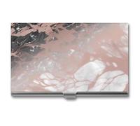 HETVBNS Business Card Holder Metal Business Cards Case Marble Color Rose Gold Professional Card Organizer Credit Carrier Slim Name Cards Holder ID Case for Men Or Women