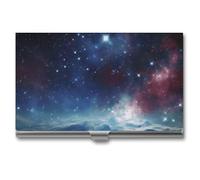 HETVBNS Business Card Holder Metal Business Cards Case Night Sky Outer Space Professional Card Organizer Credit Carrier Slim Name Cards Holder ID Case for Men Or Women