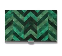 HETVBNS Business Card Holder Metal Business Cards Case With Emerald Green Professional Card Organizer Credit Carrier Slim Name Cards Holder ID Case for Men Or Women, With Emerald Green, 3.7 × 2.2 ×