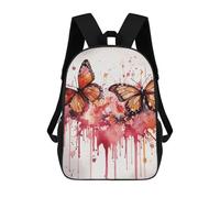HETVBNS Butterfly Drip Spray Watercolor Backpack for Women Men, Durable 600D Polyester Bookbag with Large Capacity, Lightweight 17 Inch Laptop Backpack Minimalism Casual Daypack for Work, Travel