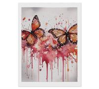 HETVBNS Butterfly Drip Spray Watercolor Diamond Painting Kits for Adults, Full Round Drill DIY Diamond Art for Beginners, 5D Gem Art and Crafts for Home Wall Decor 12"x16"