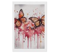 HETVBNS Butterfly Drip Spray Watercolor Diamond Painting Kits for Adults, Full Round Drill DIY Diamond Art for Beginners, 5D Gem Art and Crafts for Home Wall Decor 8"x12"