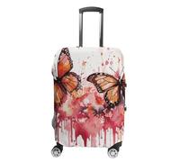 HETVBNS Butterfly Drip Spray Watercolor Luggage Cover, Elastic Luggage Protector Fits 19-32in Suitcases, Washable & Anti-Scratch Suitcase Cover for Men Women, style, M, Classic