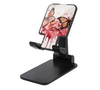 HETVBNS Butterfly Drip Spray Watercolor Phone Stand for Desk - Adjustable & Foldable Tablet Stand Portable Cell Phone Stand Holder Compatible with 4-13" Smartphones, Tablets