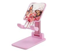 HETVBNS Butterfly Drip Spray Watercolor Phone Stand for Desk - Adjustable & Foldable Tablet Stand Portable Cell Phone Stand Holder Compatible with 4-13" Smartphones, Tablets