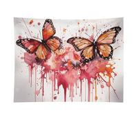 HETVBNS Butterfly Drip Spray Watercolor Tapestry Wall Hanging - 30"x40" Aesthetic Tapestries Soft Polyester Wall Art Decor Large Tapestry for Bedroom Living Room Dorm Backdrop, Hanging Kit Included