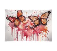 HETVBNS Butterfly Drip Spray Watercolor Tapestry Wall Hanging - 40"x60" Aesthetic Tapestries Soft Polyester Wall Art Decor Large Tapestry for Bedroom Living Room Dorm Backdrop, Hanging Kit Included