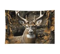 HETVBNS Camouflage Deer Tapestry Wall Hanging - 60"x90" Aesthetic Tapestries Soft Polyester Wall Art Decor Large Tapestry for Bedroom Living Room Dorm Backdrop, Hanging Kit Included