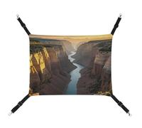 HETVBNS Canyon at Sunset Pet Hammock for Cats & Dogs, Soft Breathable Canvas Hanging Hammock with Adjustable Straps, Comfortable & Durable Hanging Bed for Small to Medium Pets