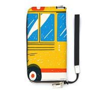 HETVBNS Car Print Wallet, Elegant Wristlet Wallet with Multi-Card Slots, PU Leather Long Purse for Women, Men