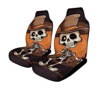 HETVBNS Car Seat Cover Breathable Funny Skeleton Front Car Seat Protector with Elastic Edge Car Seat Pads Car Interior Accessories Fits For