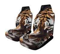 HETVBNS Car Seat Cover Breathable Wild Animal Tiger Front Seat Protector with Elastic Edge Car Seat Pads Car Interior Accessories Fits SUV