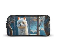 HETVBNS Cartoon Alpaca Cute Animal Pencil Case Large Capacity Zipper Pouch, Durable Pencil Box Organizer, Portable Small Cosmetic Bag for Office, Travel