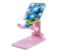 HETVBNS Cartoon Blue Flowers Phone Stand for Desk - Adjustable & Foldable Tablet Stand Portable Cell Phone Stand Holder Compatible with 4-13" Smartphones, Tablets