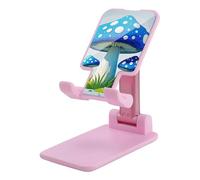HETVBNS Cartoon Blue Mushroom Phone Stand for Desk - Adjustable & Foldable Tablet Stand Portable Cell Phone Stand Holder Compatible with 4-13" Smartphones, Tablets