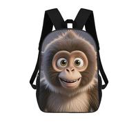 HETVBNS Cartoon Brown Monkey Backpack for Women Men, Durable 600D Polyester Bookbag with Large Capacity, Lightweight 17 Inch Laptop Backpack Minimalism Casual Daypack for Work, Travel