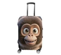 HETVBNS Cartoon Brown Monkey Luggage Cover, Elastic Luggage Protector Fits 19-32in Suitcases, Washable & Anti-Scratch Suitcase Cover for Men Women, style, L, Classic