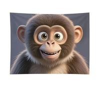HETVBNS Cartoon Brown Monkey Tapestry Wall Hanging - 30"x40" Aesthetic Tapestries Soft Polyester Wall Art Decor Large Tapestry for Bedroom Living Room Dorm Backdrop, Hanging Kit Included