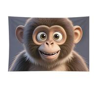 HETVBNS Cartoon Brown Monkey Tapestry Wall Hanging - 40"x60" Aesthetic Tapestries Soft Polyester Wall Art Decor Large Tapestry for Bedroom Living Room Dorm Backdrop, Hanging Kit Included