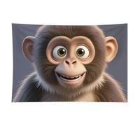 HETVBNS Cartoon Brown Monkey Tapestry Wall Hanging - 60"x90" Aesthetic Tapestries Soft Polyester Wall Art Decor Large Tapestry for Bedroom Living Room Dorm Backdrop, Hanging Kit Included