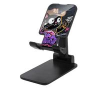 HETVBNS Cartoon Cat Riding Motorcycle Phone Stand for Desk - Adjustable & Foldable Tablet Stand Portable Cell Phone Stand Holder Compatible with 4-13" Smartphones, Tablets