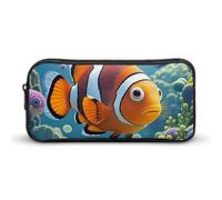 HETVBNS Cartoon Clown Fish Pencil Case Large Capacity Zipper Pouch, Durable Pencil Box Organizer, Portable Small Cosmetic Bag for Office, Travel
